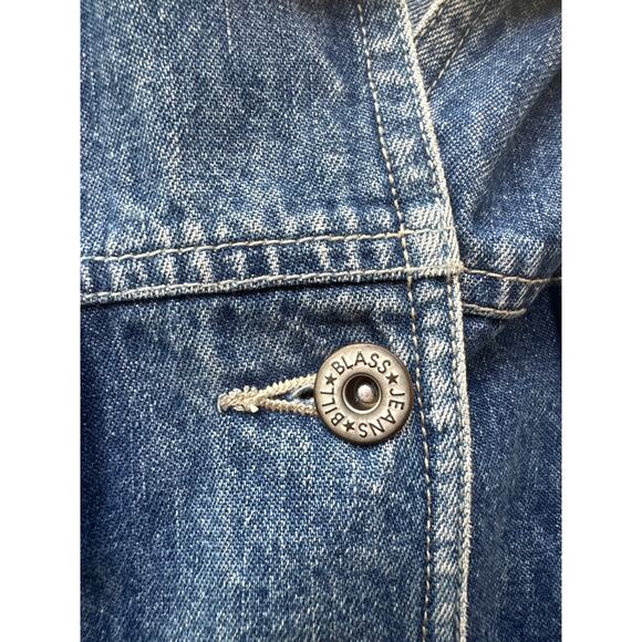 Vintage Bill Blass Denim Chore Coat Jacket Workwear 90s Utility Medium - Picture 7 of 7